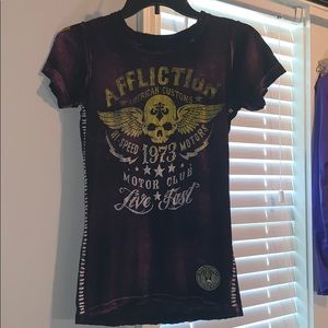 Small purple affliction shirt